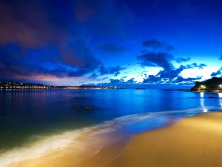 Beach At Night Hd Wallpaper HD Pic