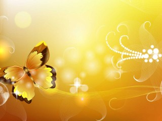 Beautifull Yellow Butterfly Abstract Wallpaper