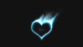 Blue Love Fire Burning Heart Flame Desktop