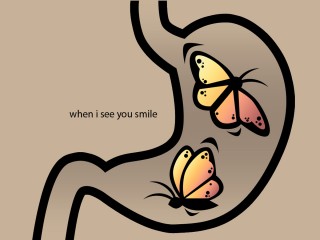 Butterfly Stomach Smile Love Friendship Flying Yellow Desktop