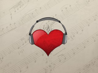Headphones Love Heart Music Desktop