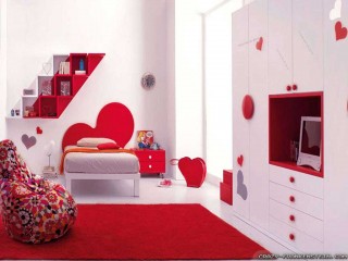 Red Romantic Bedroom Wallpaper