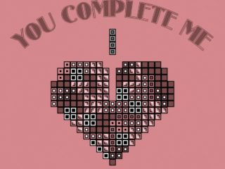 Tetris Love You Complete Me Big Heart Bricks Desktop