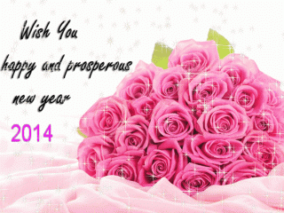 Roses New Year Greeting Cards 2014